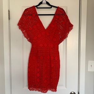 red lace dress